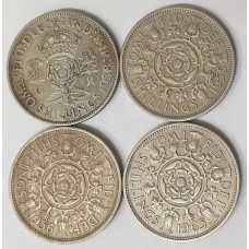 GREAT BRITAIN UK 1938-1965 . FLORINS . MIXED GRADES